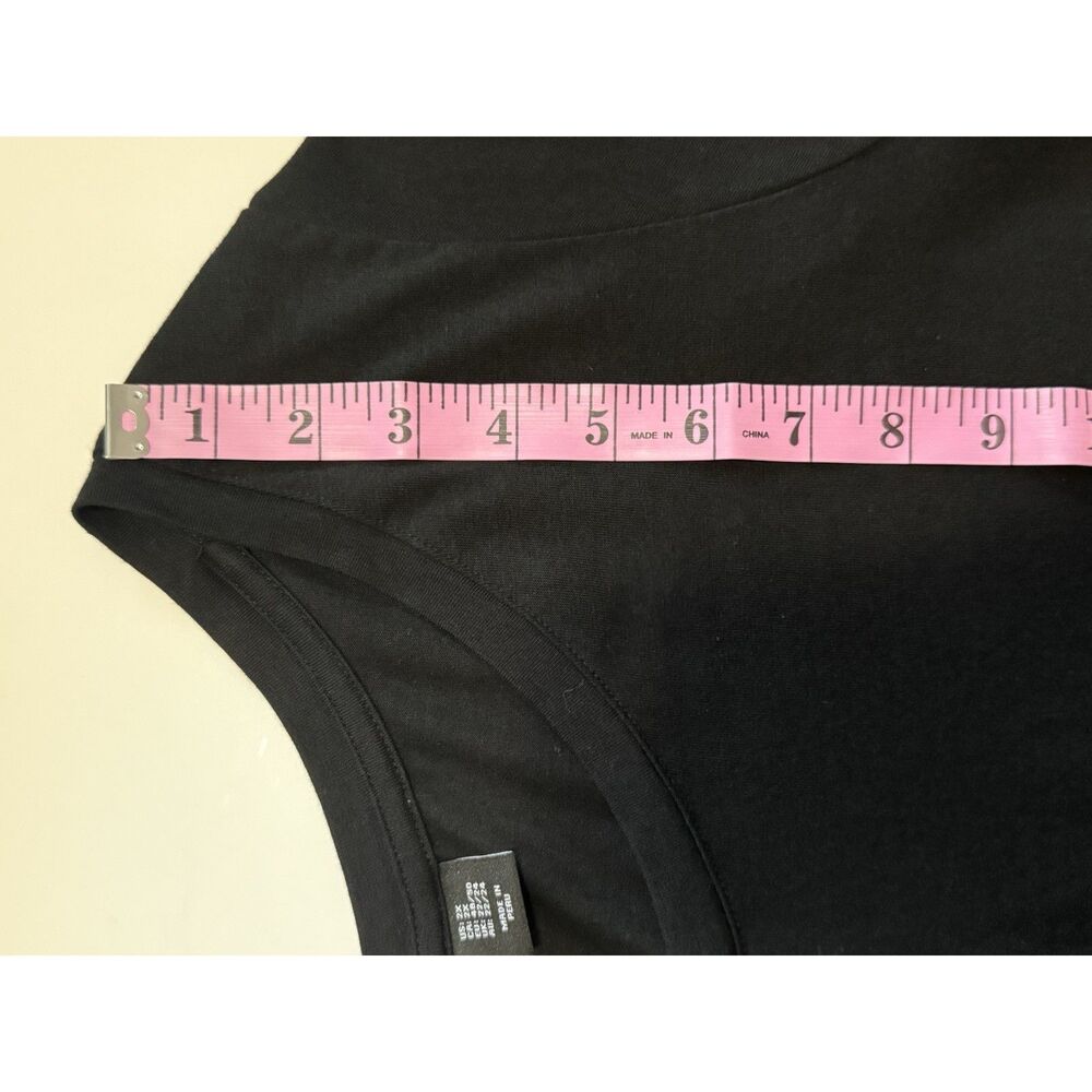 Tahari Black V Neck Knit Top Soft Comfort Classic Short Sleeve Tunic 2X Plus - Picture 9 of 11